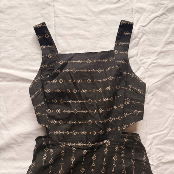 UO Black Printed Dress with Cutouts - Picture 2 of 4